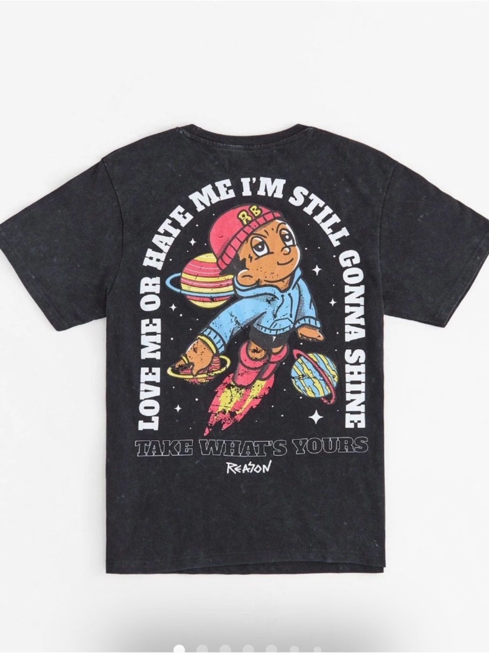 Reason Boy Black Tee with embroidery